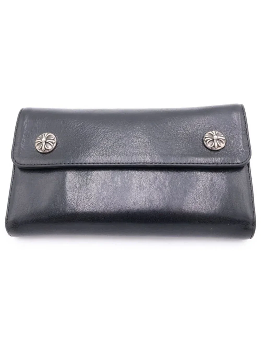 Chrome Hearts Wave Leather Wallet Black